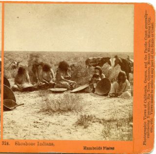 Stereoview No.  324 Shoshone Indians Humbolt Plains by Watkins Pacific Railroad 2