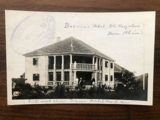 China Old Postcard Boemer Hotel Chi Rung Shun Shanghai To Germany 1922