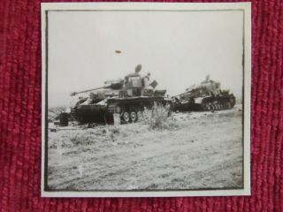 1944 Ww2 D Day Photo Two German Tanks France August Fc7c