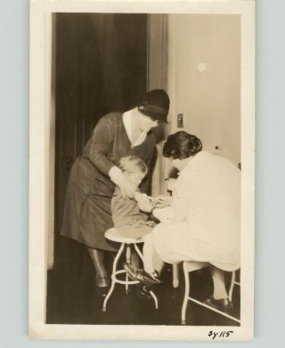 Child Receives Vaccination Medicine Childcare Doctor Nurse 1929 Press Photo