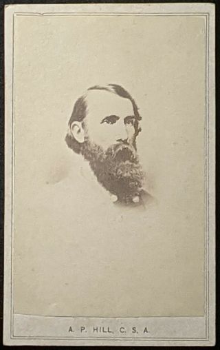C1863 Cdv Carte De Visite Confederate General Ambrose P.  Hill,  C.  S.  A.