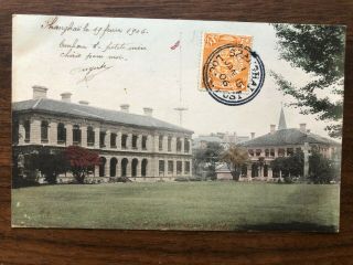 China Old Postcard Coiling Dragon Shanghai To France 1906