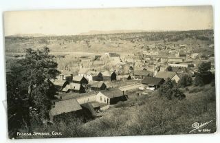 Rppc Aerial View Of Pagosa Springs Co Vintage Colorado Real Photo Postcard