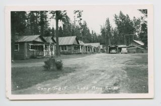 Rppc - Camp Tuffit,  Mt - Lake Mary Ronan Log Cabins & Old Cars - Coca Cola Sign