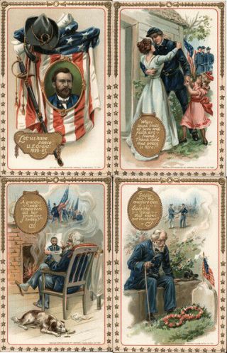 Memorial Day Set Of 4: Decoration Day Series 179 Tuck Postcard Vintage Post Card