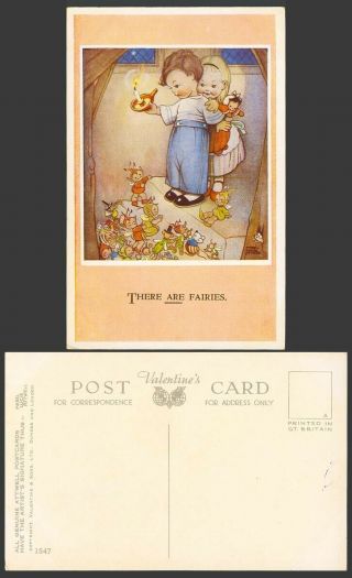 Mabel Lucie Attwell Old Postcard There Are Faires,  Fairy,  Mouse Doll Candle 1547