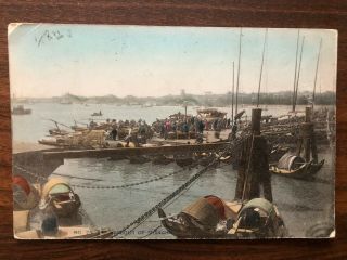 China Old Postcard Harbour Of Shanghai To France 1908