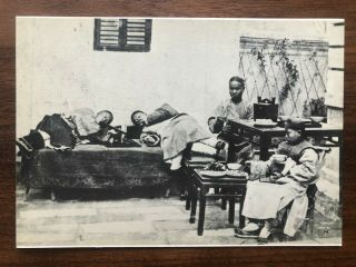 China Old Postcard 1874 Mission Exposition Chinese People Smoking Opium 1978