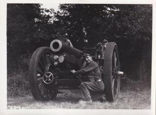Press Photo Ww2 Royal Artillery 6 " Howitzer Near Salisbury Nov 1939