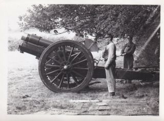 Press Photo Ww2 Royal Artillery At Salisbury 6 " Howitzer November 1939