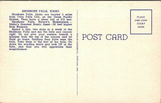 Vintage 1920 ' s Shoshone Falls at Night,  Twin Falls Idaho ID Postcard 2