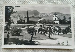 1953 Hong Kong Public Garden Vintage Postcard From The Uss Kearsarge.  06 Stamp