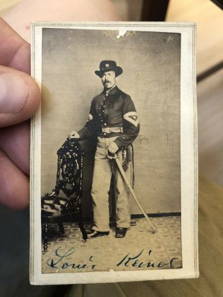 Rare 1860’s Civil War Ny Soldier Cdv Photo Possible 58th Reg.  Id At Verso