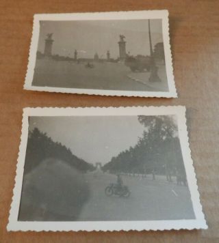 2 Wwii German Motorcycle Photographs Paris Soldier Ww2 Foto 46