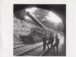 Press Photo Ww2 18 " Boche Buster Railway Gun Bishopsbourne 30.  8.  41 A