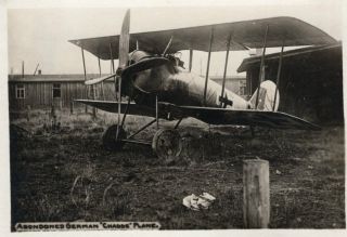 World War One Era German Fighter Plane Abandoned " Chasse " Plane Photograph