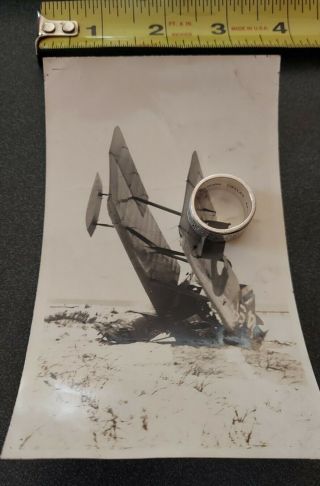 Crashed F Curtiss Aircraft Seaplane Pensacola Nas 1918 Ww1 Navy Photo Aviation