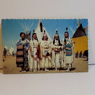 Vintage Postcard Native American First Nation " Indian Maidens " 1970 Canada