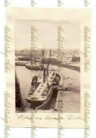 Ship Photo Cunard Scotia Ocean Going Paddle Steamer Canada Dock Liverpool C.  1870
