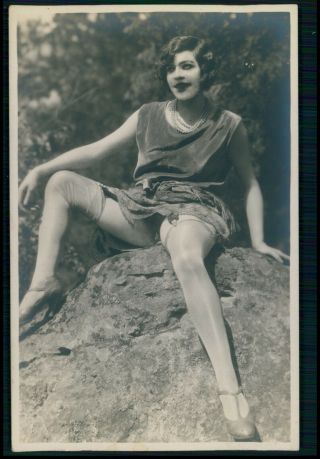 Aa French Nude Woman Grundworth Outdoor Girl Old C1925 Photo Postcard