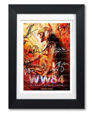 Wonder Woman 1984 Movie Cast Signed Poster Photo Print Autograph 2020 Film Ww84