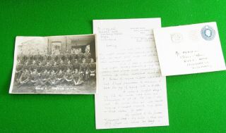 Ww2 Letter And Photograph From P/o W Mutch To His Wife From Hospital 1944