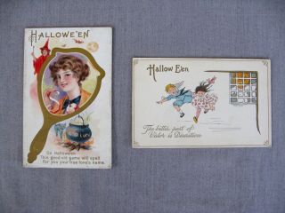 2 Antique/vintage Halloween Embossed Postcards