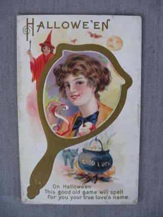 2 antique/vintage Halloween embossed postcards 2