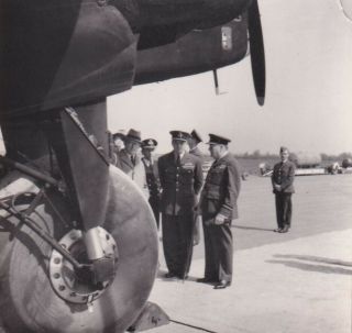 Press Photo Ww2 Raf Winston Churchill & Halifax Bomber 15.  5.  1942