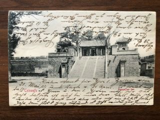 China Old Postcard Temple Near Sea Tsinanfu Tsingtau To Germany 1906
