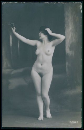 German Austrian French Full Nude Woman Old 1910 - 1920s Photo Postcard