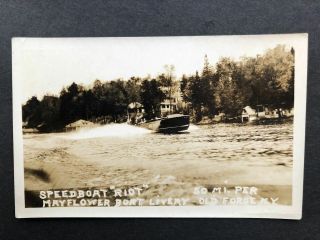 Rppc - Old Forge Ny - Riot Speedboat - Mayflower - Adirondacks - Webb - Herkimer - York - Rp