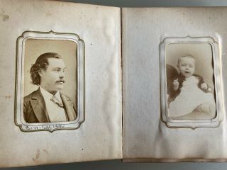 Antique Photograph Album 50 CDV Tintype Portraits Barber Family ID Lawrence KS 2
