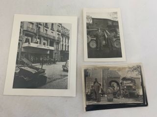 3 - Ww2 Photos,  1st Red Cross In France 1944,  Officer & Jeep,  Crew