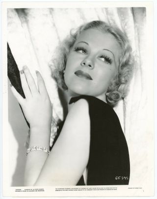 Brassy Blonde Glenda Farrell Vintage 1935 Art Deco Glamour Photograph