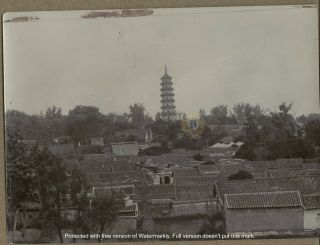 Vintage Canton China Photograph: Flower Pagoda Temple Of Six Banyan Trees C 1905