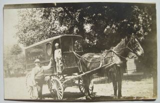 L.  Studtmann Bakery Horse Drawn Delivery Wagon Old 1904 - 20s Rppc Postcard