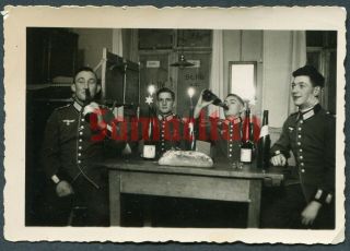C7/4 Ww2 German Photo Of Wehrmacht Soldier In Parade Uniform Christmas