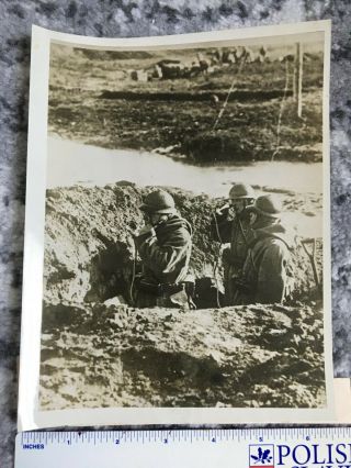 Pre Ww2 Wwii British Press Photograph Japanese Soldiers Await A Chinese Attack