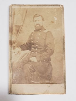 1860s Antique Cdv Photograph Civil War Soldier York Crocker Bainbridge