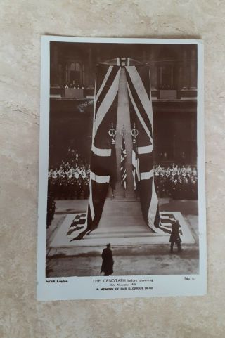Vintage Ww1 Real,  Vintage Postcard,  The Cenotaph Before Unveiling London 1920