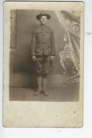 Rppc World War I Us Army Studio Real Photo Postcard Identified On Back?