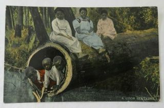 Rare Vtg Black Americana Postcard,  Children,  H.  & W.  B.  Drew Co. ,  Fla,  Divided