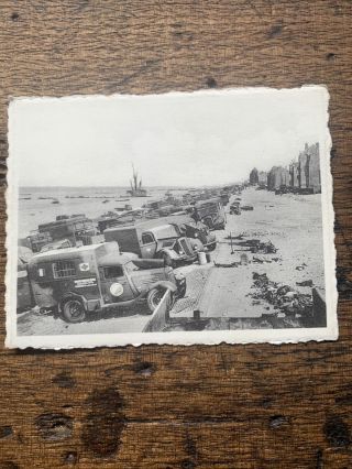 Vintage Dunkerque France Photo Photograph Ww2 German Bomb Dunkirk Truck