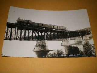 Old Rppc Chicago Great Western Railroad Milk Train Byron Illinois Photo Postcard