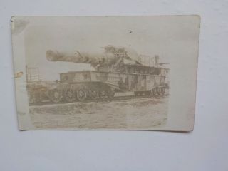 Wwi Photo Postcard A Large Artillery Gun Post Card Rppc Photograph Ww I War Ww1