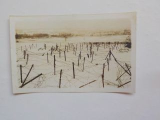Wwi Photo Postcard Barbed Wire Entanglements Post Card Photograph War Vtg Ww1