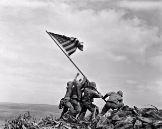 Flag Raising At Iwo Jima,  Restored Satin Finish World War Ii Photo - 5 Sizes