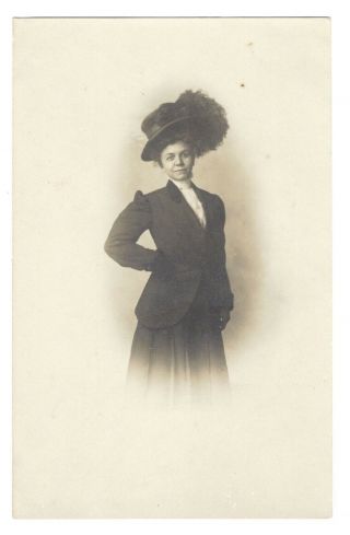 Vintage Real Photo Postcard Rppc Portrait Of A Woman 1901