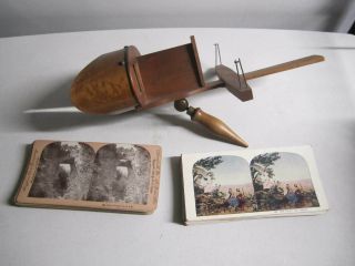 Antique Vintage Stereoscope Viewer With 38 Stereo Cards Pat.  1895